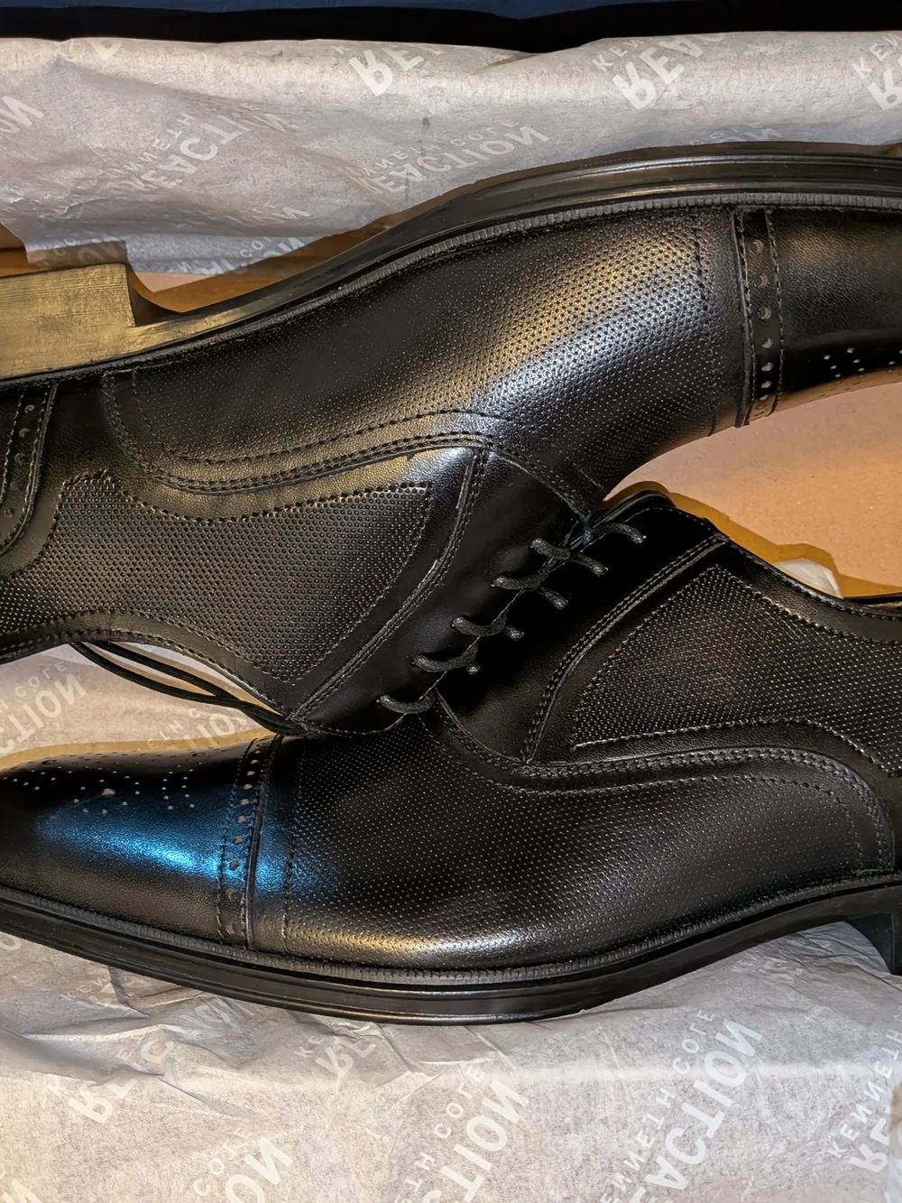 Men's Black Leather Oxford Dress Shoes - Classic Lace-Up